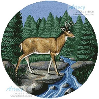 Deer Crossing (cross stitch pattern)