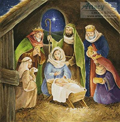 Artecy Cross Stitch. Nativity 2 Cross Stitch Pattern to print online.