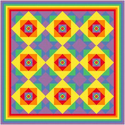 Half Square Triangle Quilt Using the the Four Seasons