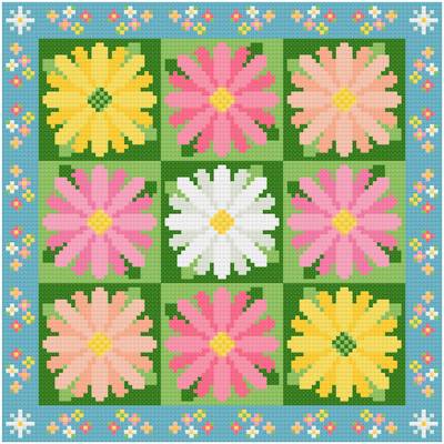 Daisies Cross Stitch Pattern Quilts