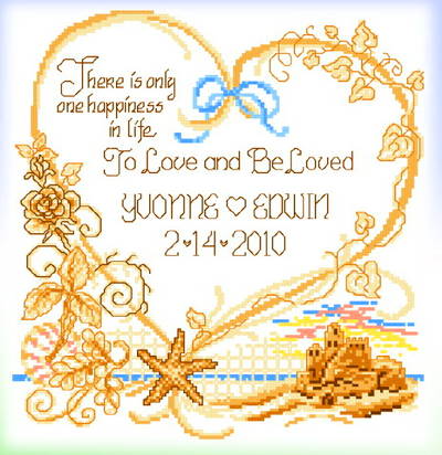 Free Wedding Downloads on Seaside Wedding Cross Stitch Pattern Wedding