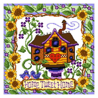 Garden Bird House Cross Stitch Pattern LOOK For Sale