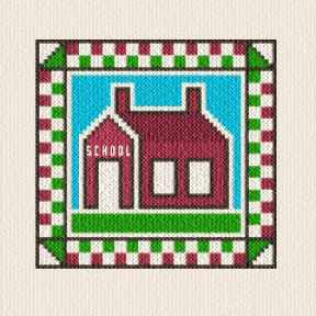 School House Quilt Cross Stitch Pattern borders