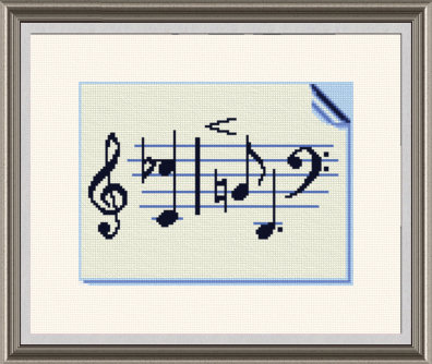 Music Page Cross Stitch Pattern music