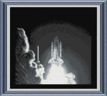 Night Launch Cross Stitch Pattern vehicles