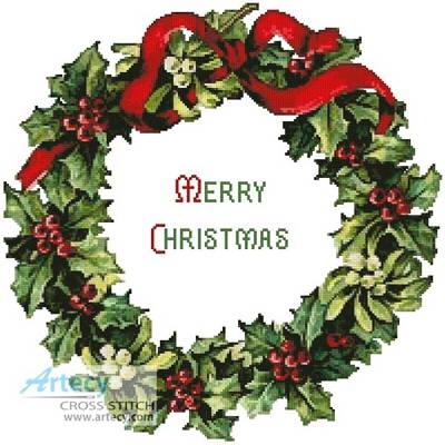 Christmas Wreath Cross Stitch Pattern christmas